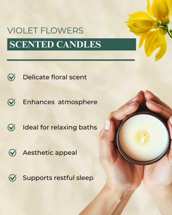 Violet Flowers Scented Candles - Image 2